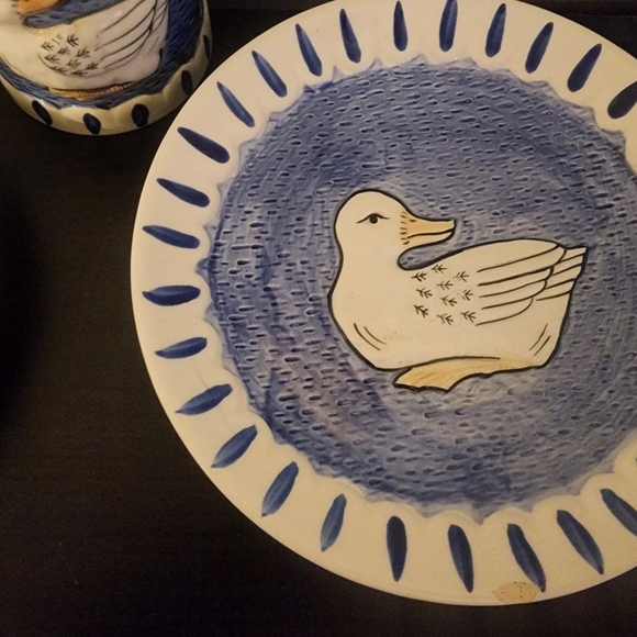 2 Vintage “DUCK” Ceramic Plates and 1 Mug by SIGMA THE TASTESETTER Blue /White - Picture 3 of 8